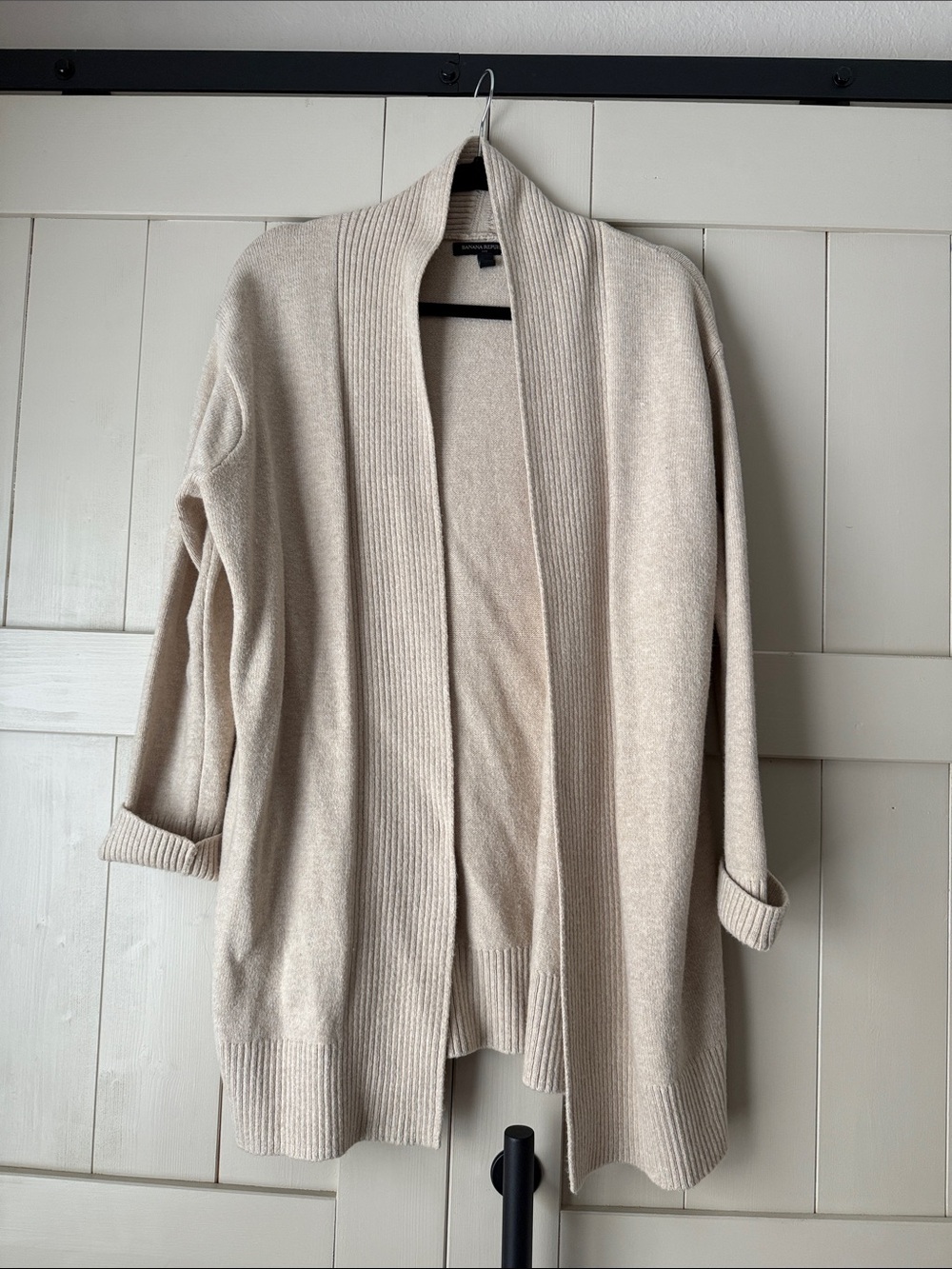 Banana Republic Open-Front Cardigan Sweater - Cream/Tan
